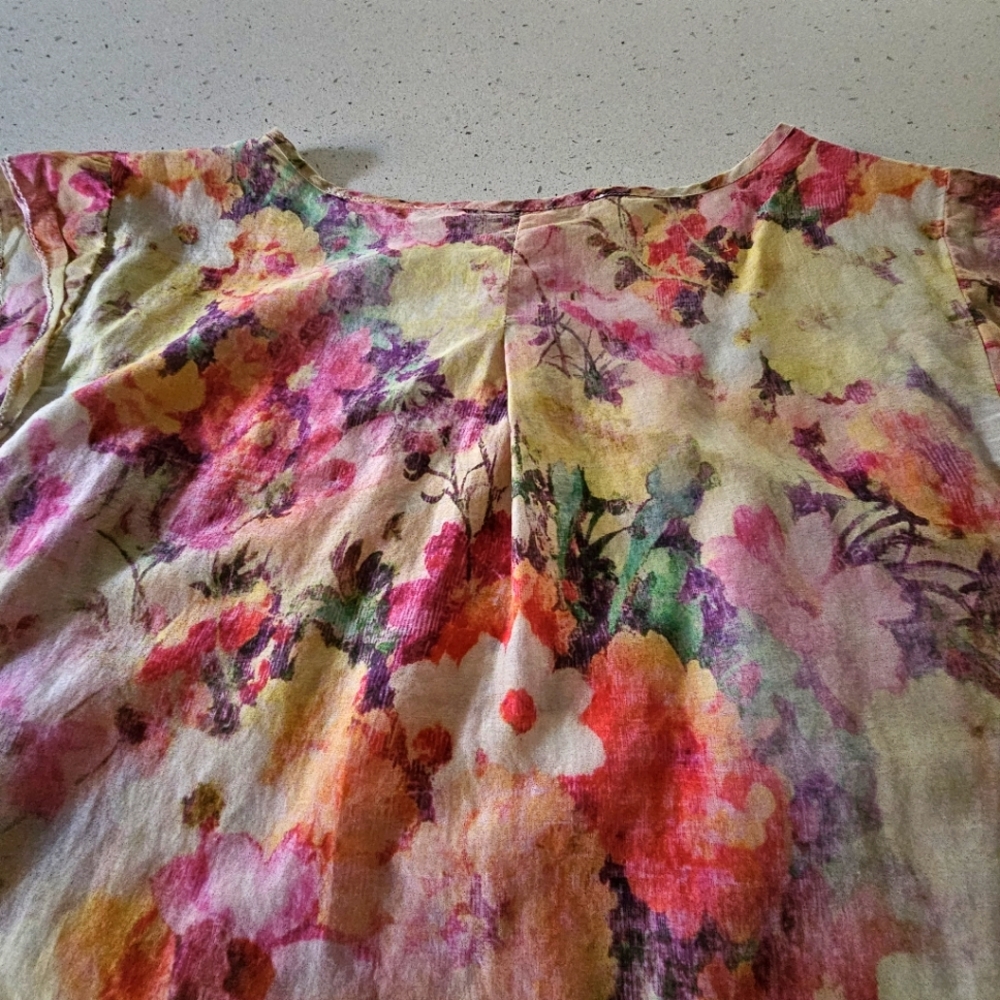 Laura Ashley cotton voile top with floral print size 14 - Picture 9 of 9